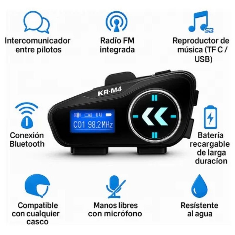 Intercomunicador Bluetooth Casco Moto M4 - Image 2